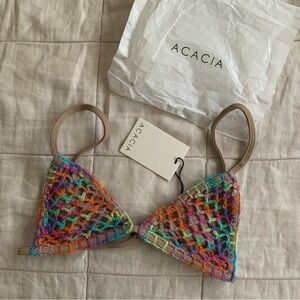 Acacia Swimwear Baja Crochet Bikini Top P / XS New